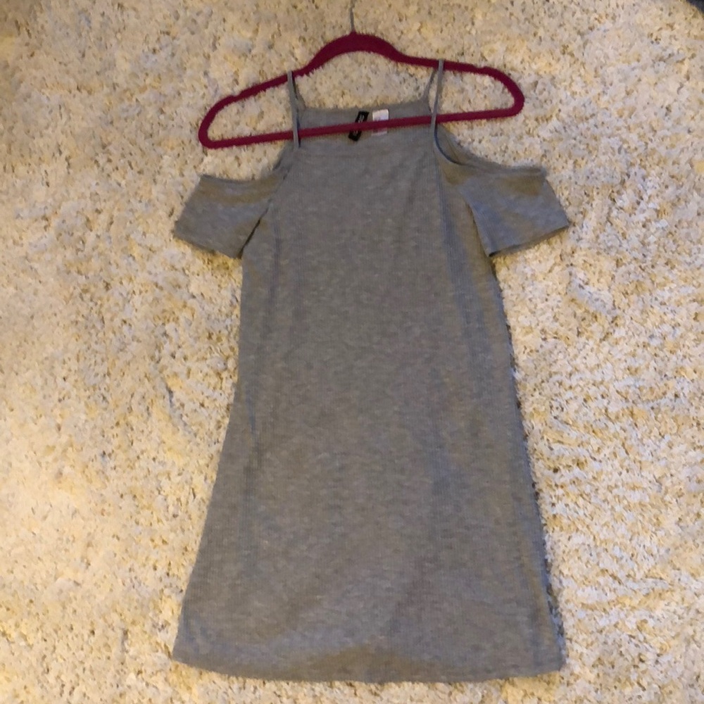 Casual ribbed grey dress